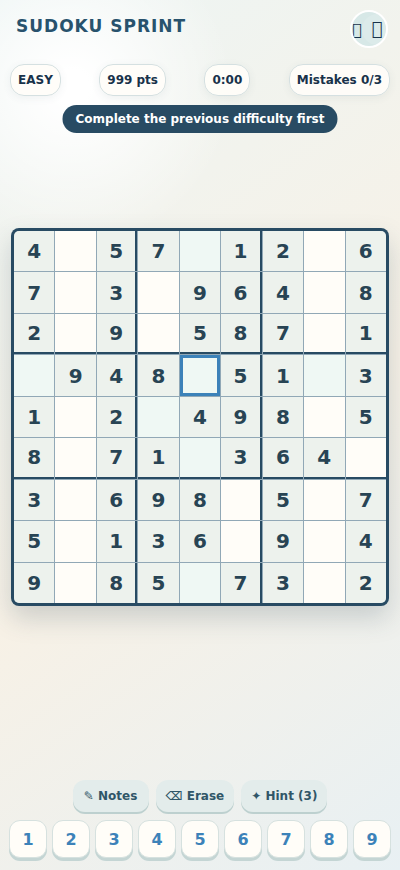 Sudoku Sprint preview